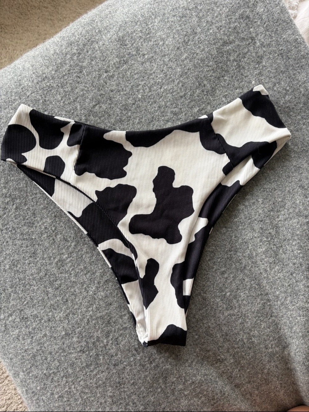 SHEIN Black and White Cow Print Bikini Bottom